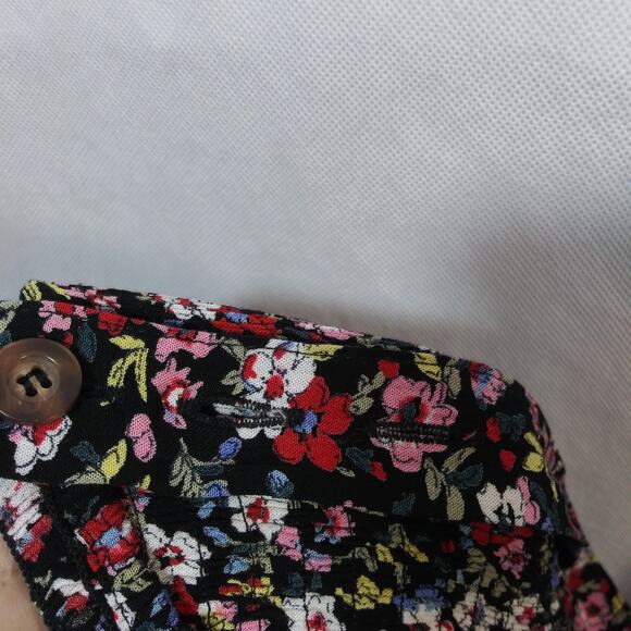 Abercrombie & Fitch Black Floral Overall Jumpsuit Petite Size SP - Picture 10 of 11